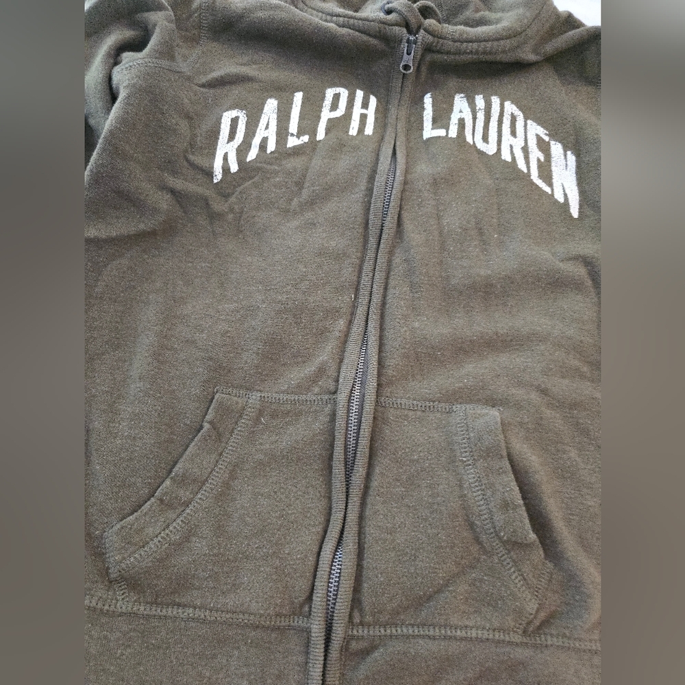 Ralph Lauren Khaki Green Hoodie Sweats Set - Lg Top/Med Bottoms - Picture 3 of 5